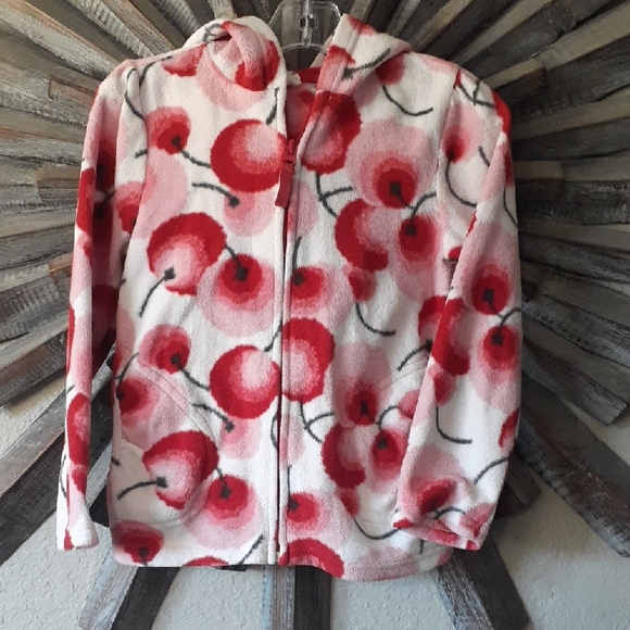 Crazy 8 Other - Kids Cherry Pattern Zip-up Fleece Hoodie